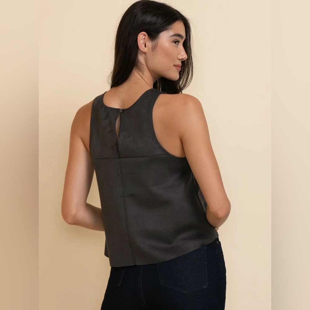 Faux Suede Tank Top - Charcoal - Picture 4 of 4